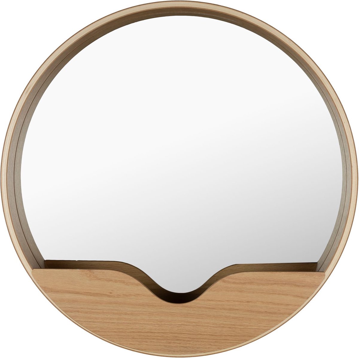 Round Wall Spiegel/ Wandspiegel Rond 60 cm Hout - Bruin