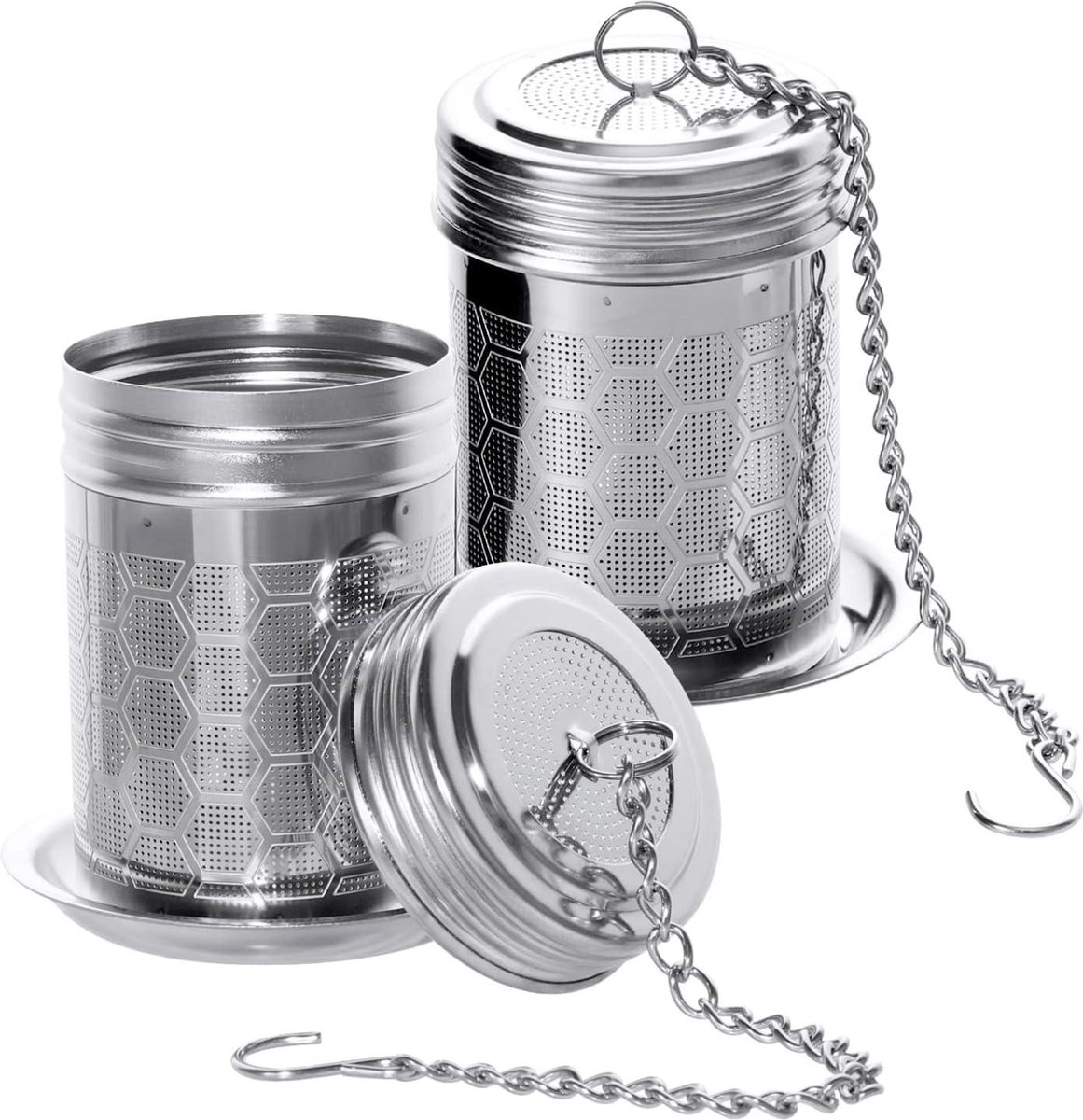 Roestvrij Staal Theezeef Kruidenzeef Theefilter Thee-Infuser met lekbak theezeef