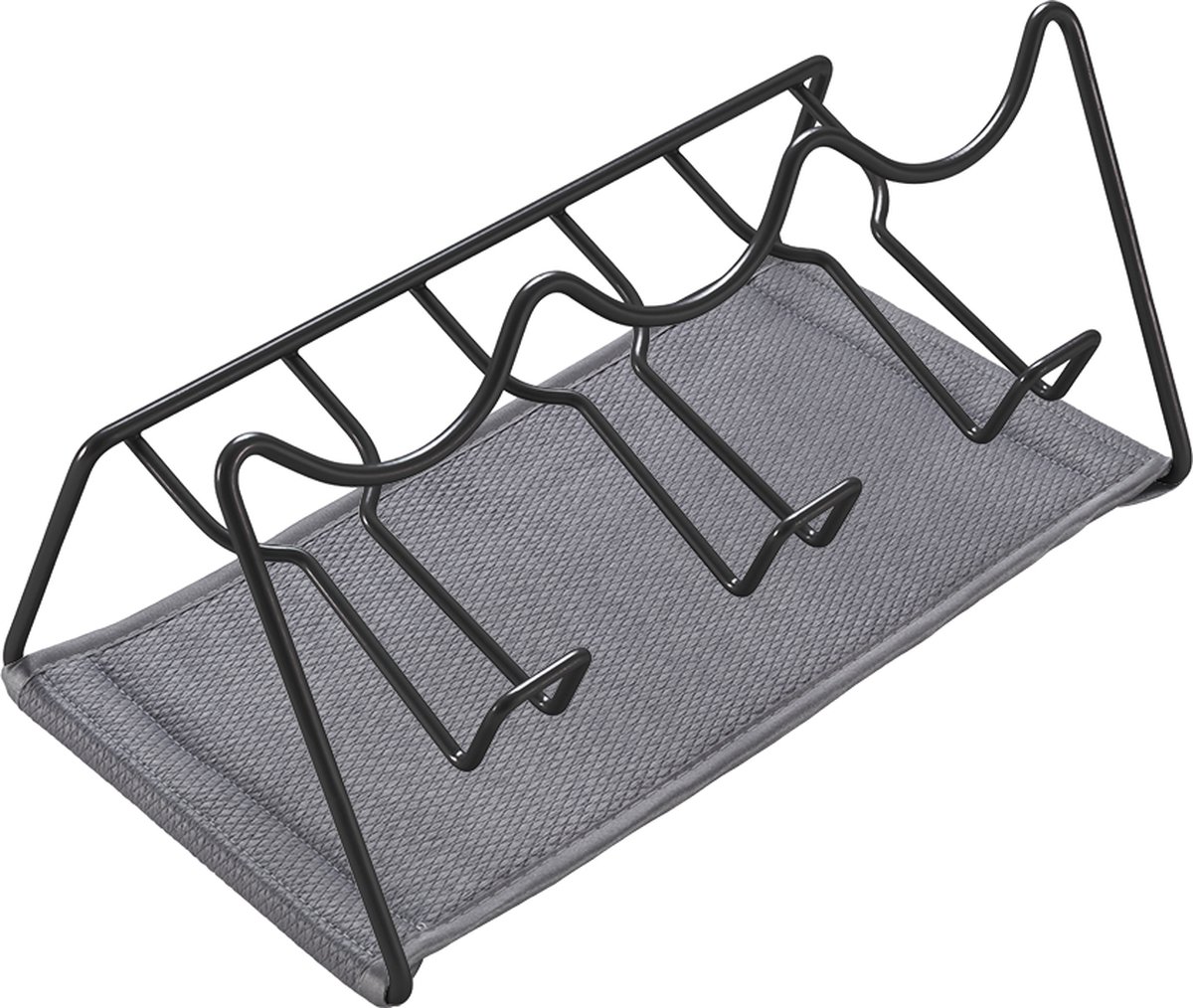 Goedkoopste Metaltex - Afdruiprek voor water- en thermosflessen - 3 flessen - Inclusief afdruipmat - Zwart - Sodatex 3