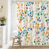 BOTC Douchegordijn Anti Schimmel - 180x180cm - Inclusief ringen - Met gewichtsband - Premium kwaliteit - Waterdicht