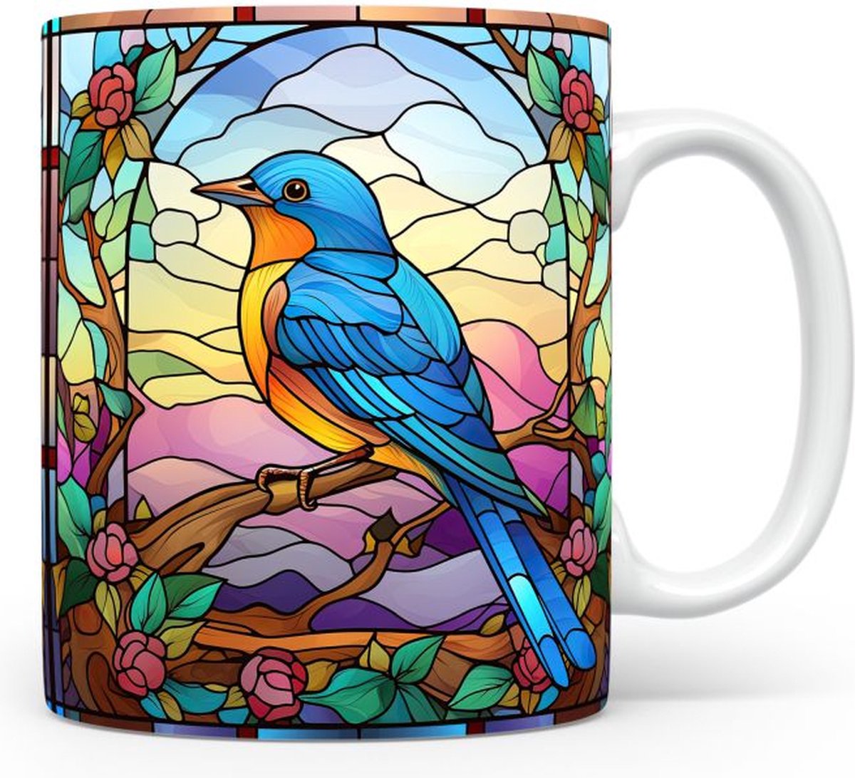 Mok met Oostelijke blauwe vogel
