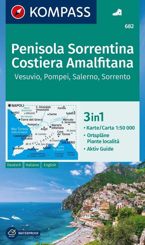 Foto: Kompass wanderkarte 682 penisola sorrentina costiera amalfitana vesuvio pompei salerno sorrento