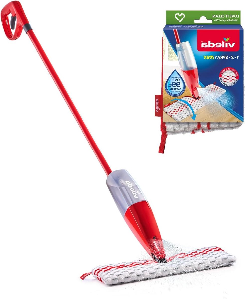 Goedkoopste Spray Max-systeem vloerwisser - duurzaam dweilsysteem - herbruikbare microvezeldoeken - alle vloeren - love it clean