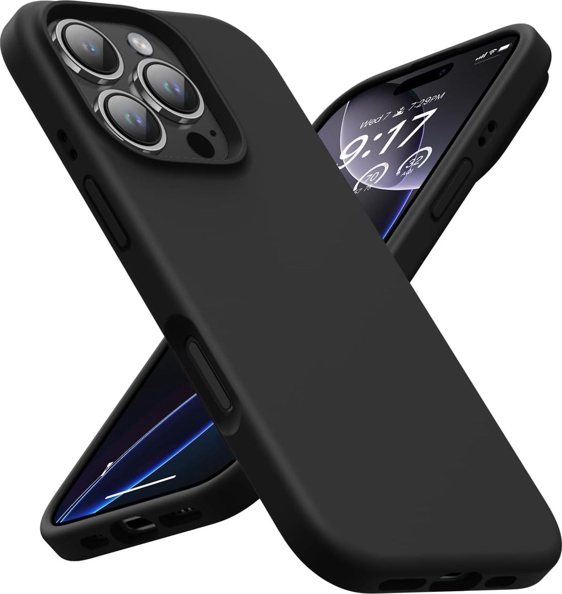 Arara Hoesje Geschikt voor iPhone 16 Pro Hoesje Siliconen - liquid Backcover - Zwart