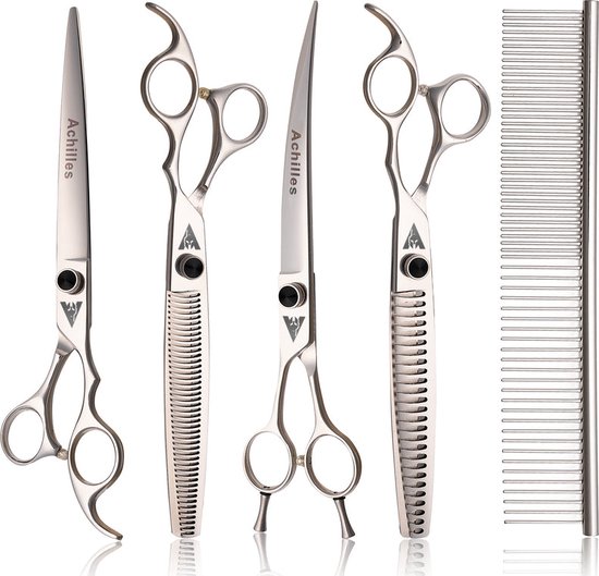 Ciseaux Chien Toilettage Ciseaux De Toilettage Pour Chien Avec Pointe Ronde De Sécurité, Ciseaux De Toilettage Incurvés Ciseaux Pour Chien