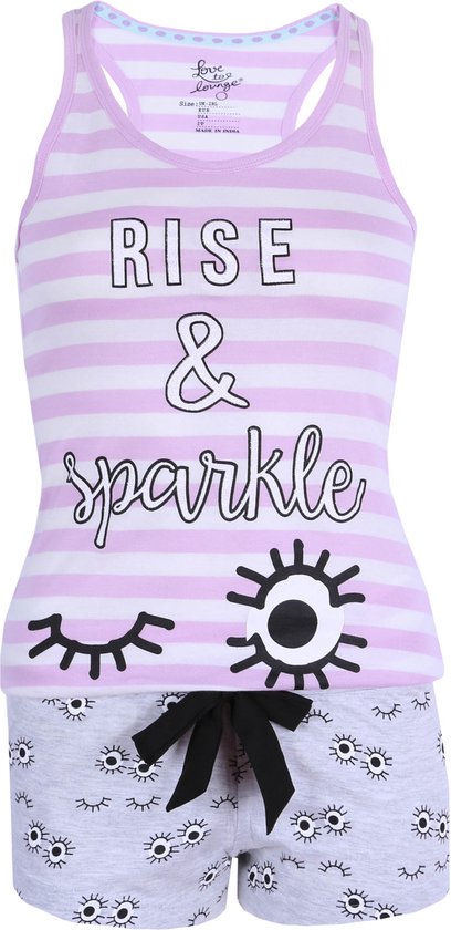 Foto: Violetkleurige tweedelige pyjama rise sparkle