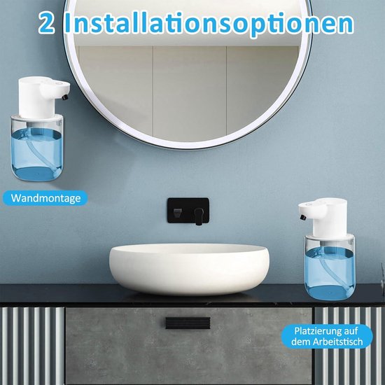 automatisch, wandbevestiging met sensor, infrarood, 380 ml, elektrische