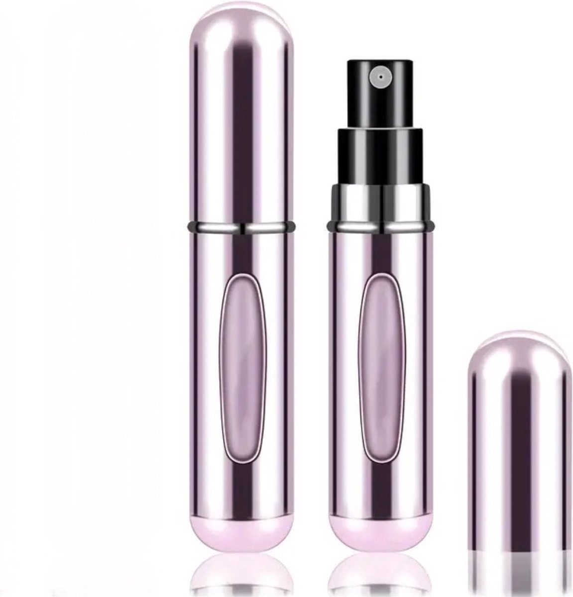 Goedkoopste WVspecials Parfum Verstuiver Navulbaar Roze - Mini Parfum Flesje - Reisflesje 65 Keer Spraybare Parfum Verstuiver - Hervulbaar Tasverstuiver voor Parfum - Meeneem Mini Geur Flesje voor op Reis - Lipstick Formaat Navulbaar Parfumflesje