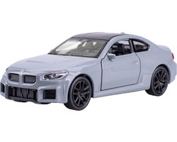 BMW M2 pull back 11.5 cm kleur grijs verkoop per stuk Welly speelgoed auto