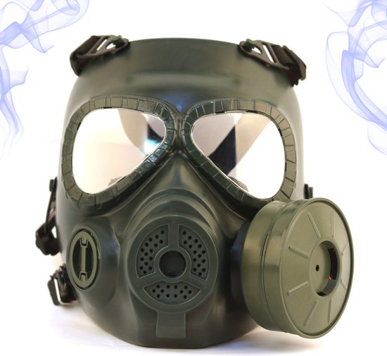 Bovista Airsoft Masker - Full Face - Met Bril - Helm - Paintball - Tactical Helm - Groen - 1 Filter