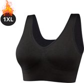BH Set Zonder Beugel - Zonder Bandjes - Push-up Bh's - Comfort Beha - Comfortabel - Sterk - Dames - Plus Size - 3 Pack - Zwart- Maat 1XL