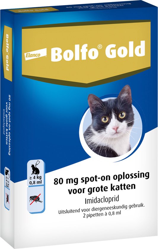 Bolfo Gold 80 Anti vlooienmiddel - Kat - >4 kg - 2 pipetten