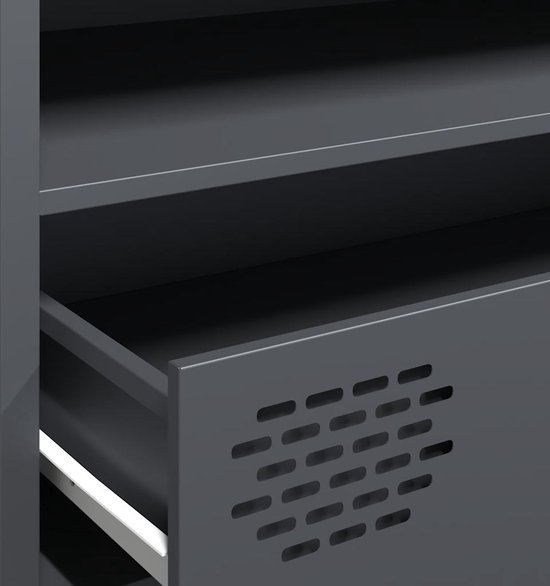 vidaXL - Meuble TV - 202x39x43,5 - cm - laminé à froid - acier - anthracite