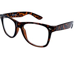 LOUD AND CLEAR® - Nerd Bril - Nerdbril - Bril Zonder Sterkte - Bruin - Luipaard - Panter