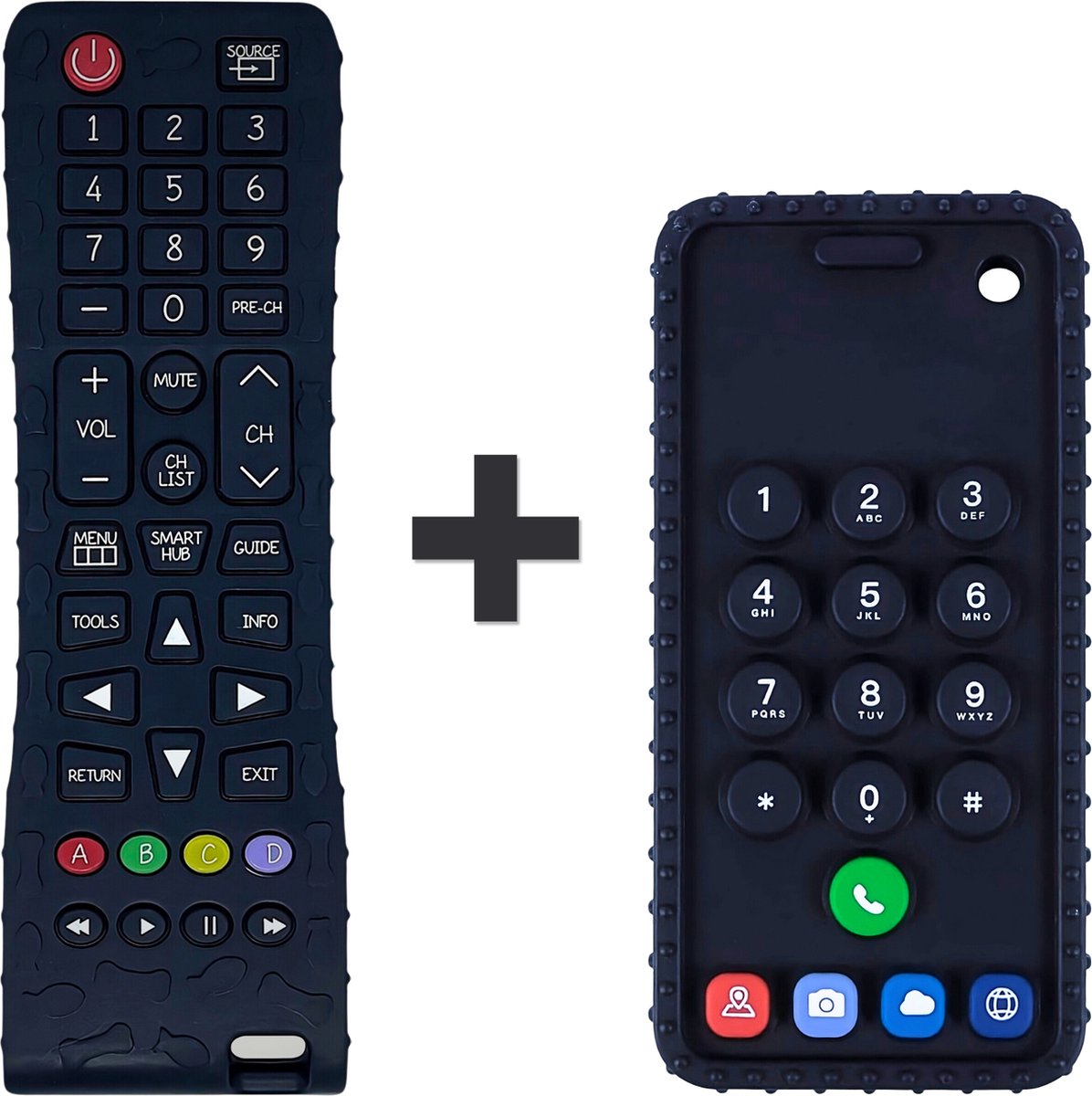 Goedkoopste Baby Telefoon Baby Afstandsbediening - 100 Siliconen Bijtringen - Baby Speelgoed - Broemba® Reims