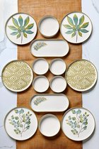 Asir - Set petit-déjeuner (14 pièces) - Multicolore - 25 x 11 x 3,5 cm