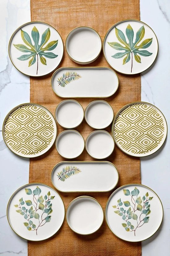 Asir - Ontbijtset (14-delig) - Veelkleurig - 25 x 11 x 3,5 cm