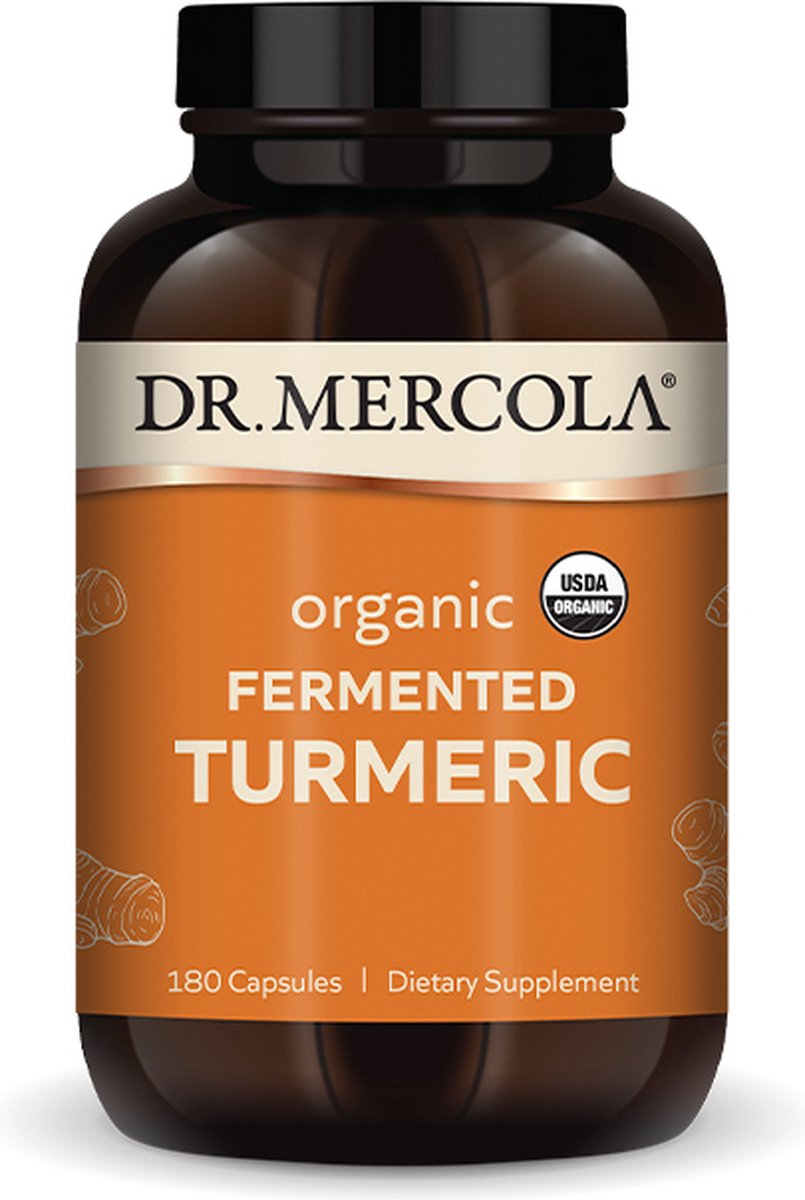 Goedkoopste Dr. Mercola - Organic Fermented Turmeric - Kurkuma - Curcuma - 180 capsules