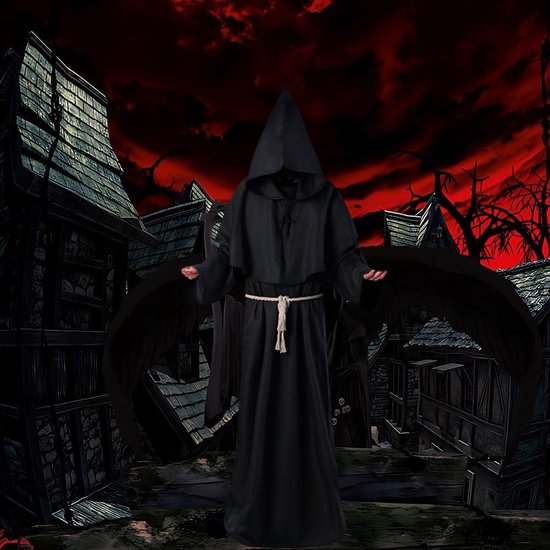 keland Renaissance cape met capuchon, fluweel, cape, voor Halloween, middeleeuws, hobbit, mantel met capuchon, bordeauxrood