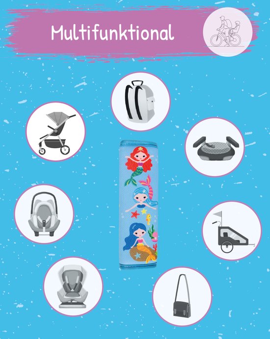 Gordelbeschermer - Zeemeermin - 1 beschermer - Gordelhoes - Gordelkussen - voor baby's of kinderen van Merkloos — afbeelding 3
