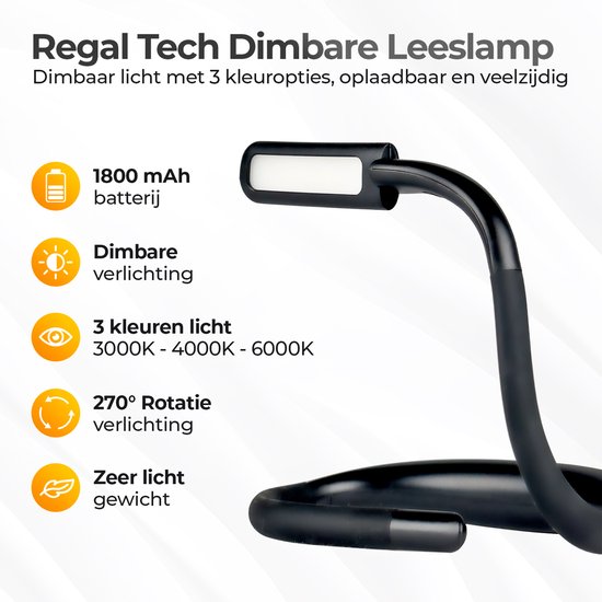 Moses Libri-x flexibele nek leeslamp | Oplaadbaar LED boeklampje buigbaar Moses Libri-x flexibele nek leeslamp | Oplaadbaar LED boeklampje buigbaar