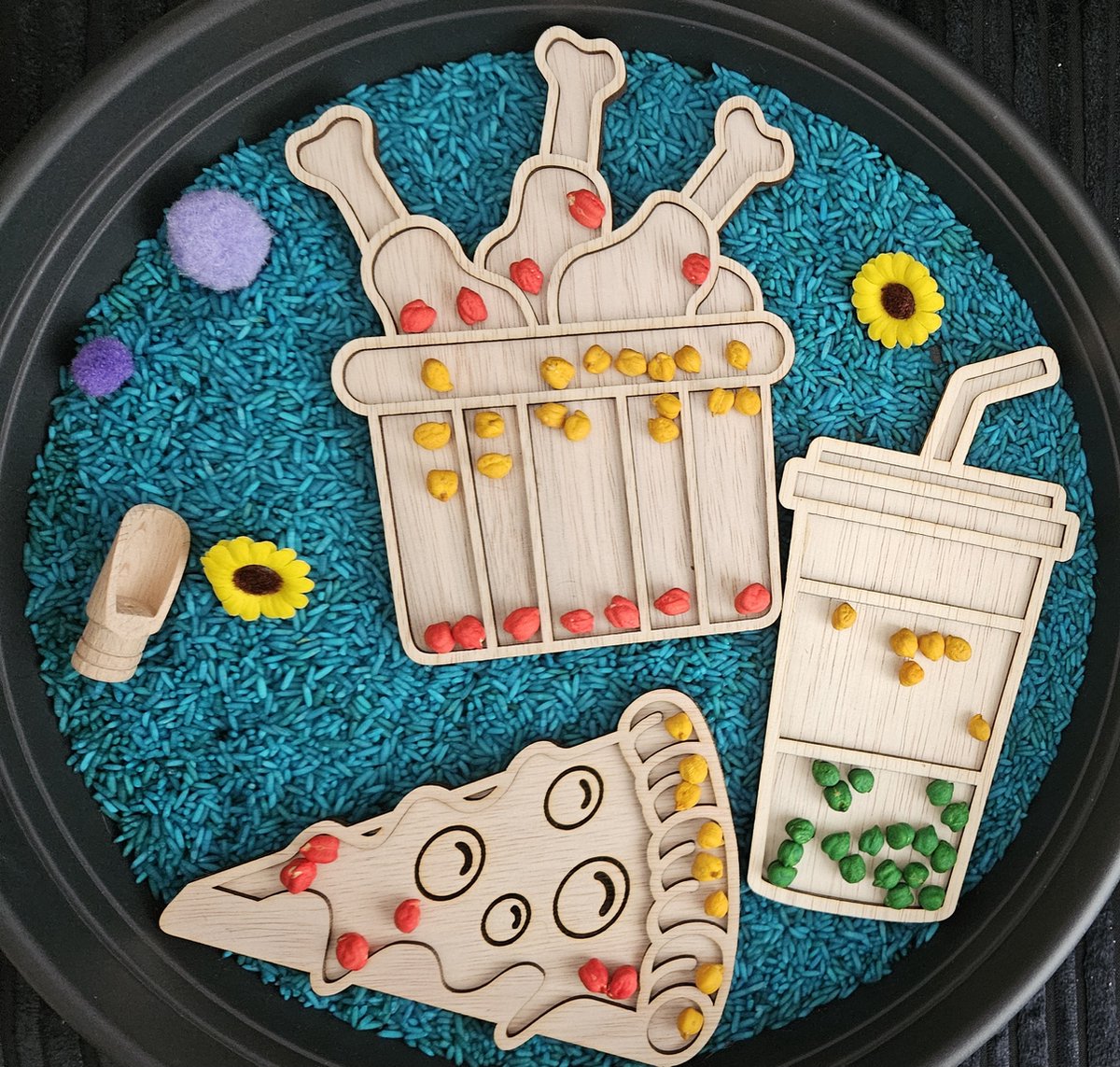 Vulvorm, vulvormen food voor speelrijst - sensorische speelgoed set - Sensory, sensorisch motorische ontwikkeling