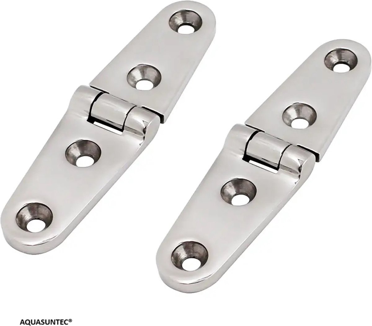 RVS 316 scharnieren 102 mm – Bootscharnieren – Hoogglans gepolijst – Set van 2