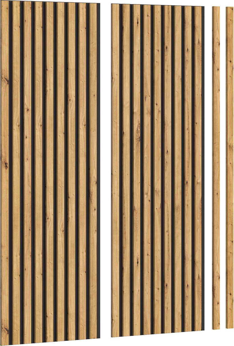 Akoestische Panelenset - Wandpanelen - Houten Wanddecoratie - Bruin - 40cm x 120cm - Duurzaam FSC gecertificeerd - Artisan Oak Nb - Tijdloos design