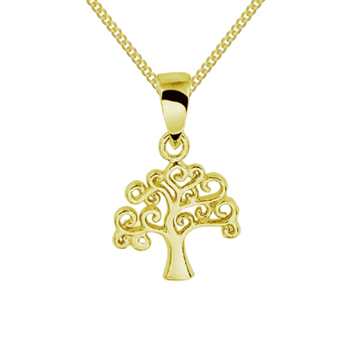 Montebello Ketting Levensboom - 925 Zilver Verguld- 10.5x13mm - 45cm