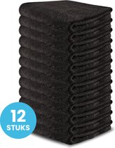 Funnies Handdoeken 12-Pack Antraciet - Set van 12 Luxe Handdoeken - 50 x 100 cm - Hoogwaardig 100% Katoen - 500 gram/m² Dikke, Zachte en Sneldrogende Handdoek - Ideaal voor Badkamer, Sport, Sauna, Zwembad en Vakantie
