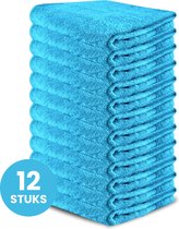 Funnies Handdoeken 12-Pack Blauw - Set van 12 Luxe Handdoeken - 50 x 100 cm - Hoogwaardig 100% Katoen - 500 gram/m² Dikke, Zachte en Sneldrogende Handdoek - Ideaal voor Badkamer, Sport, Sauna, Zwembad en Vakantie