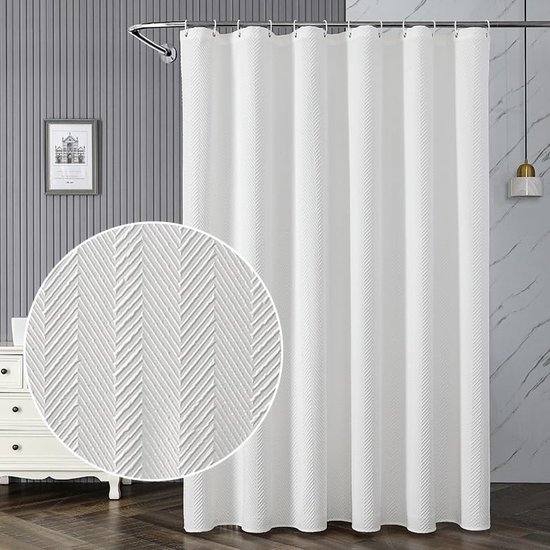 Douchegordijn - Leeuw Leeuwenkop Zwart Wit - 180 X 200 Cm Met 12 Ringen