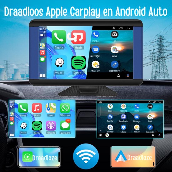 Hkty Androd 1Dn 7'' Touchscreen GPS Navgaton mt Rückfahrkamera