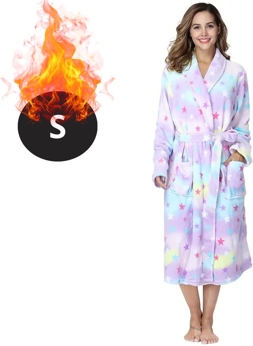 Bovista Badjas Dames - Fleece - Katoen - Badstof - Sauna - Hamam - Wafel - Bathrobe - Dust