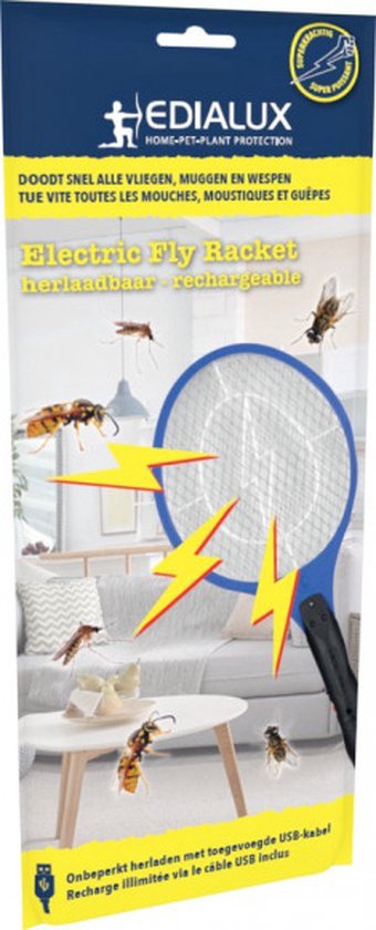 Oplaadbare elektrische vliegenmepper Fly Shock
