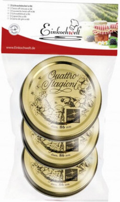 Weck EKW Couvercle à Vis Or Quattro Stagioni 86mm Set 3 355014