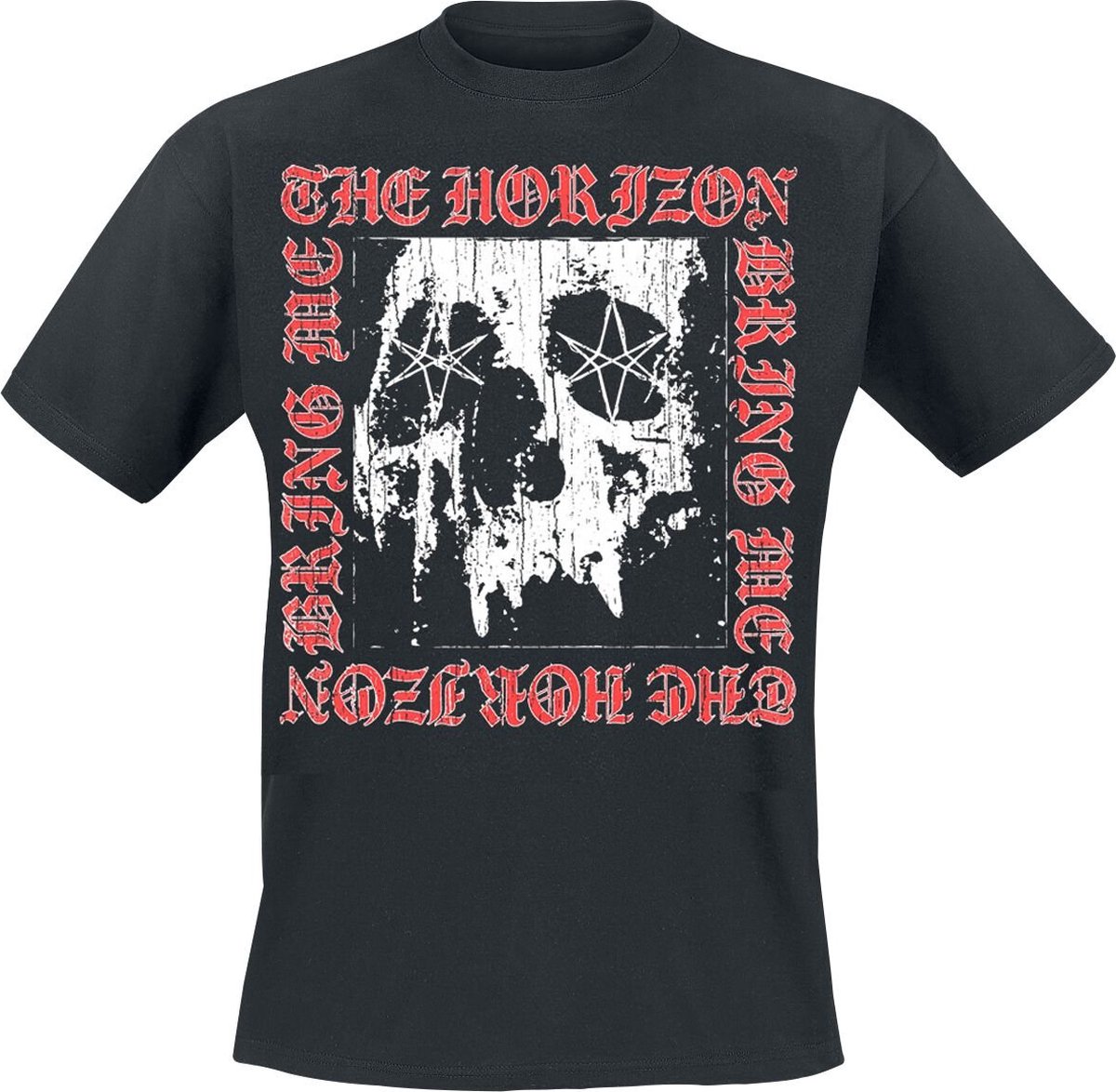 Bring Me The Horizon - Metal Logo Skull Heren T-shirt - M - Zwart
