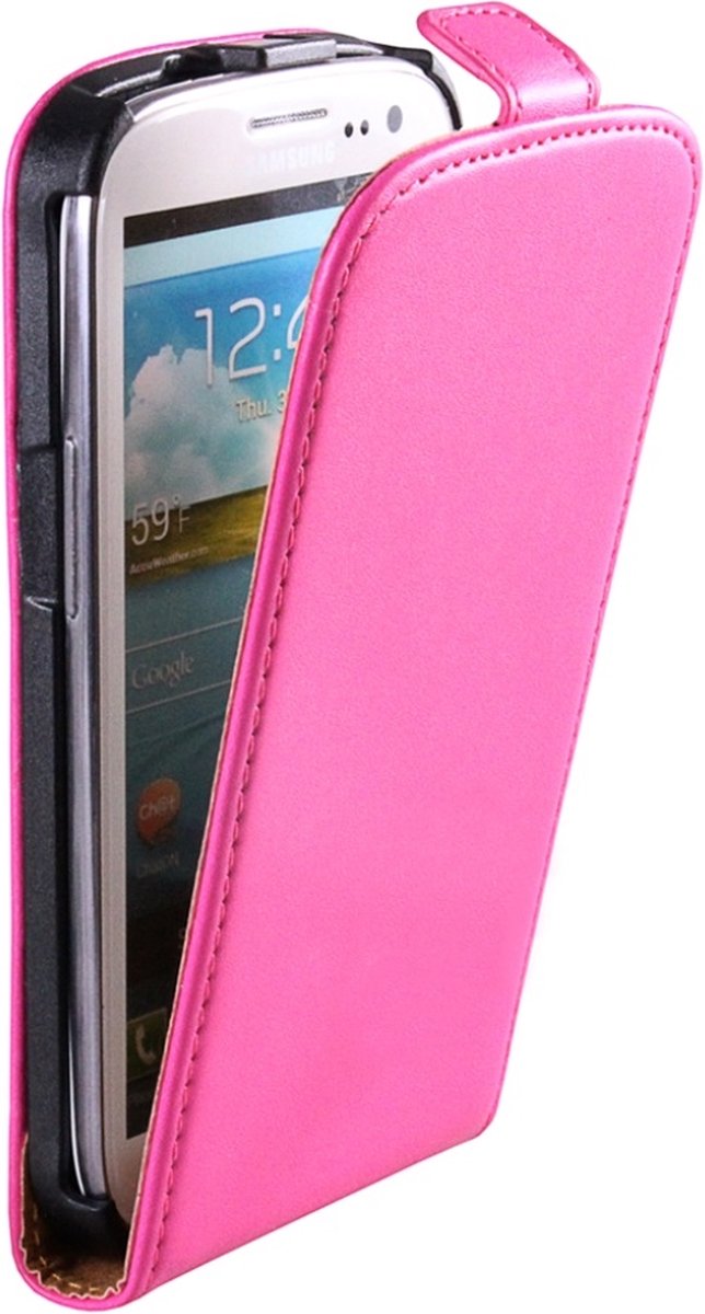 Patona Flip case voor Samsung Galaxy I9300 SIII S3 donker roze ultra slank
