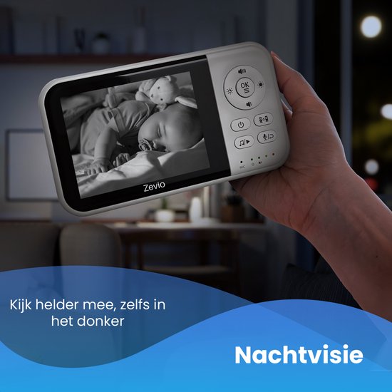 GHB Babyfoon met camera, video, babymonitor, 2,4 GHz intercomfunctie