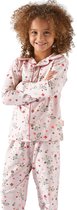 Little Label Pyjama Meisjes Maat 110-116/6Y - lilaroze, groen, fuchsia - Bloemen - Pyjama Kind - Zachte BIO Katoen