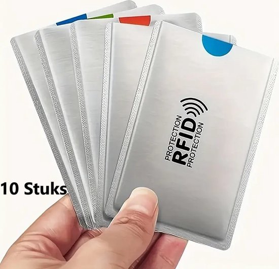 Étui pour cartes anti-écrémage I Housses anti-RFID I Couverture de carte de crédit I Bloqueur RFID I Porte-cartes de crédit I 10 pièces