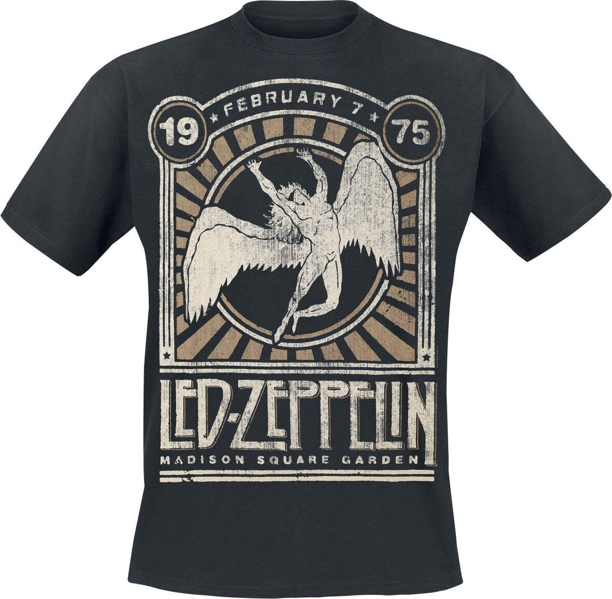 Led Zeppelin Madison Square Garden 1975 Unisex T-shirt - zwart - L