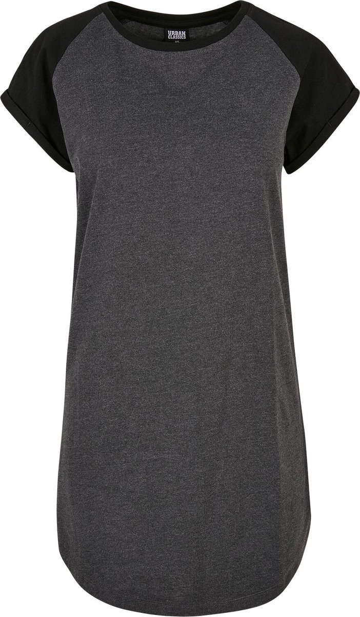 Urban Classics Contrast Raglan Tee Dames Mini-jurk – XS Zwart