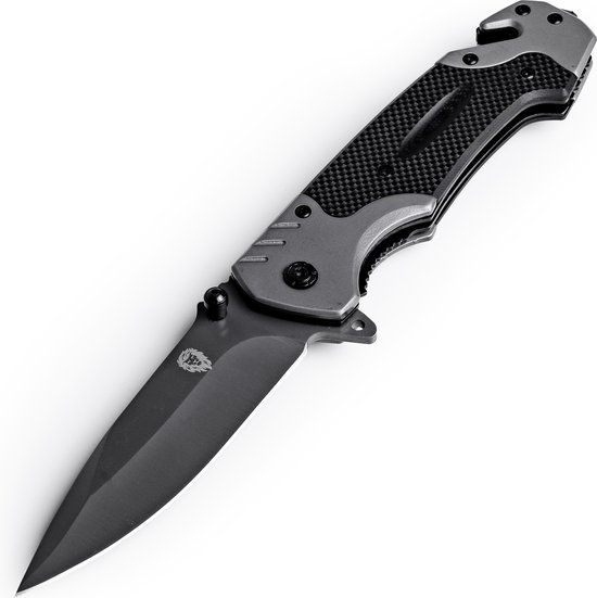Lion Gear Survival zakmes outdoor – 1 hand open systeem en broekclip – 22.5 CM vouwmes – RVS - KN-03
