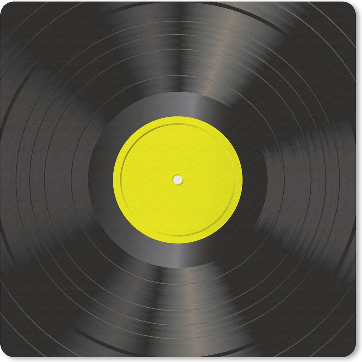 Muismat 30x30 cm - Mousepad Geel - LP's vinyl - Platen - Retro - Muismatten