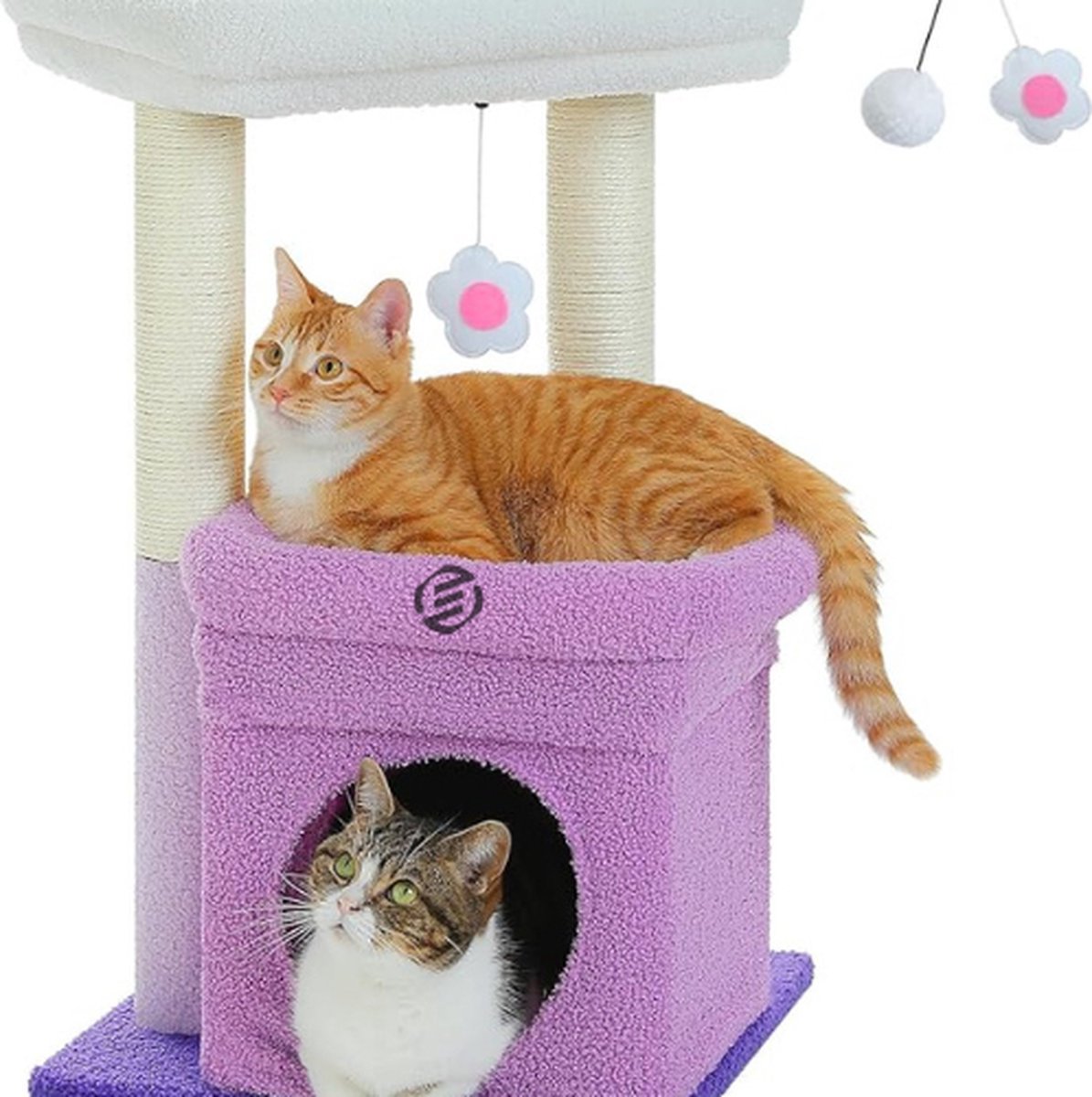 Equivera Kattenpaal met Slaapplek – Kattenpaal – Kattentoren – Krabpaal voor Katten – Kattenbed