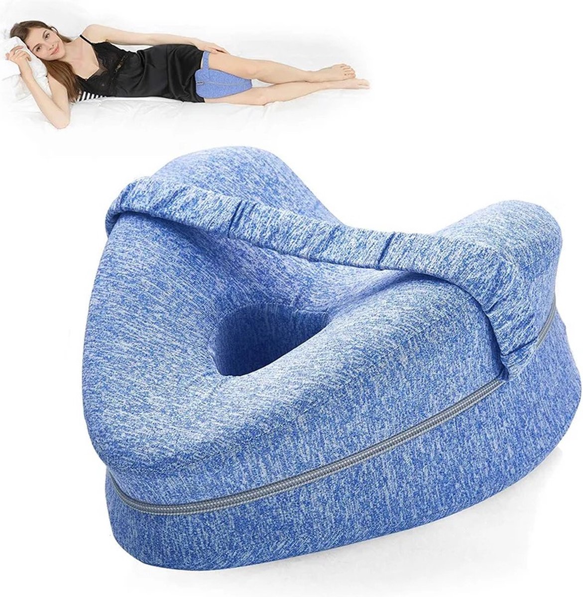 Goedkoopste WiseGoods Premium Kniekussen - Beenkussen - Kniekussens - Knie Kussen - Kniemat - Lichaamskussen - Body Pillow - Kussens - Blauw