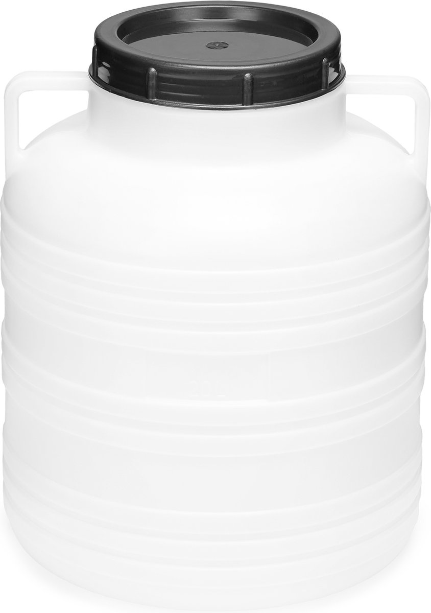 Garronda Regenton 20L kunststof vat levensmiddelcontainer van HDPE voor huis en tuin - GD-0078 Wit