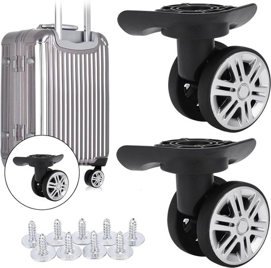 4 stks/set Vervanging Bagage Koffer Wielen Draaibaar Universeel Wiel Zwart – koop de beste producten in de online winkel