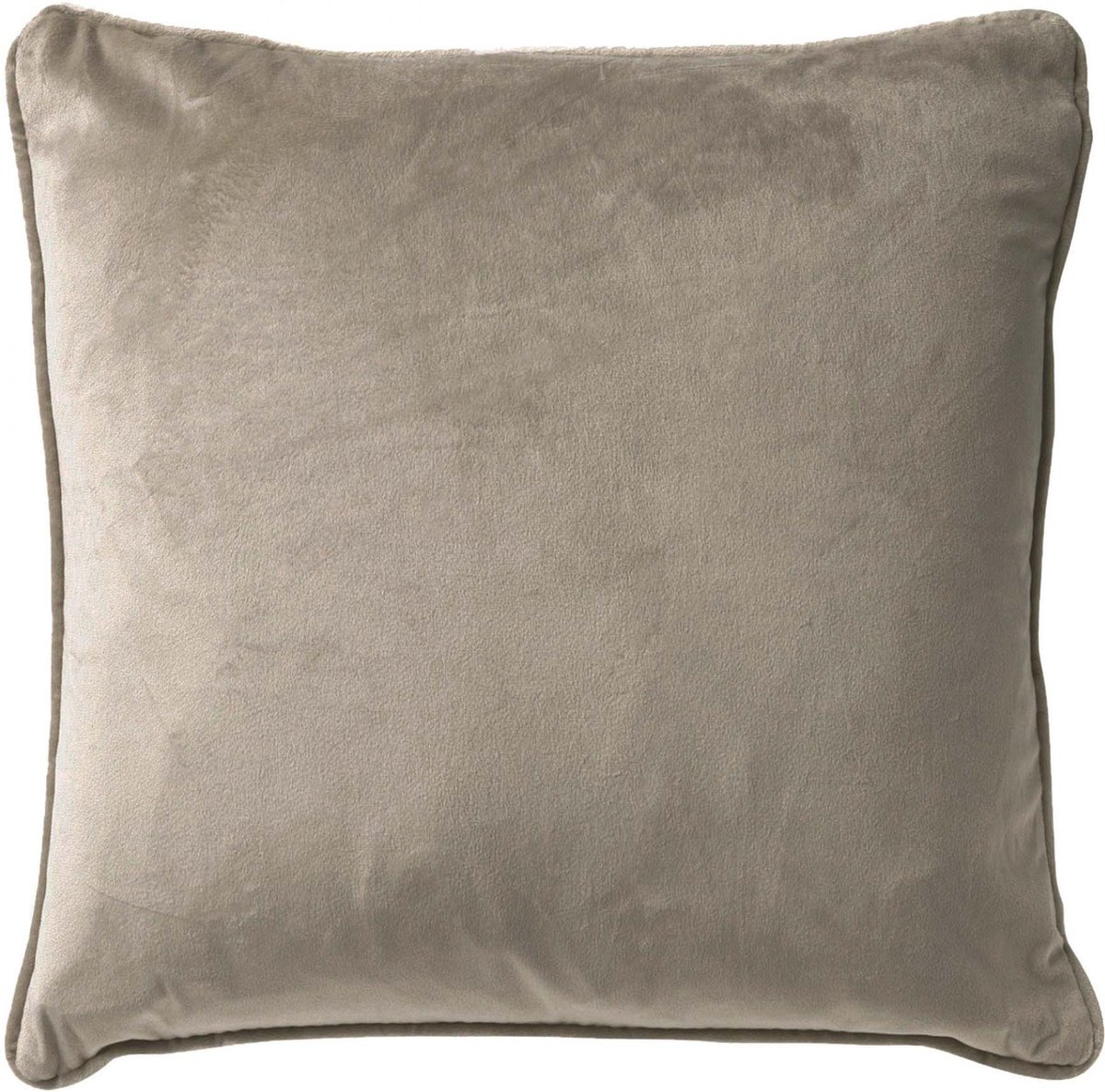 Dutch Decor FINN - Sierkussen 60x60 cm - velvet - effen kleur - Driftwood - taupe - Inclusief binnenkussen - Luxe kussens voor woonkamer & bank